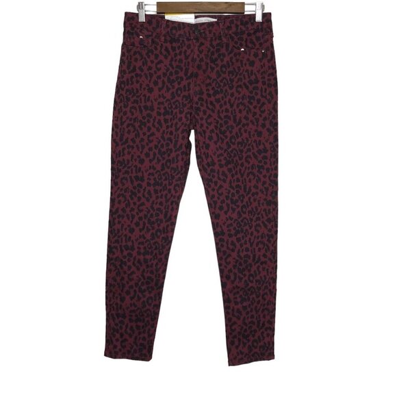 Social Standard by Sanctuary NWT Red Cheetah Mid Rise Ankle Skinny Pants Size 8 - Picture 1 of 12
